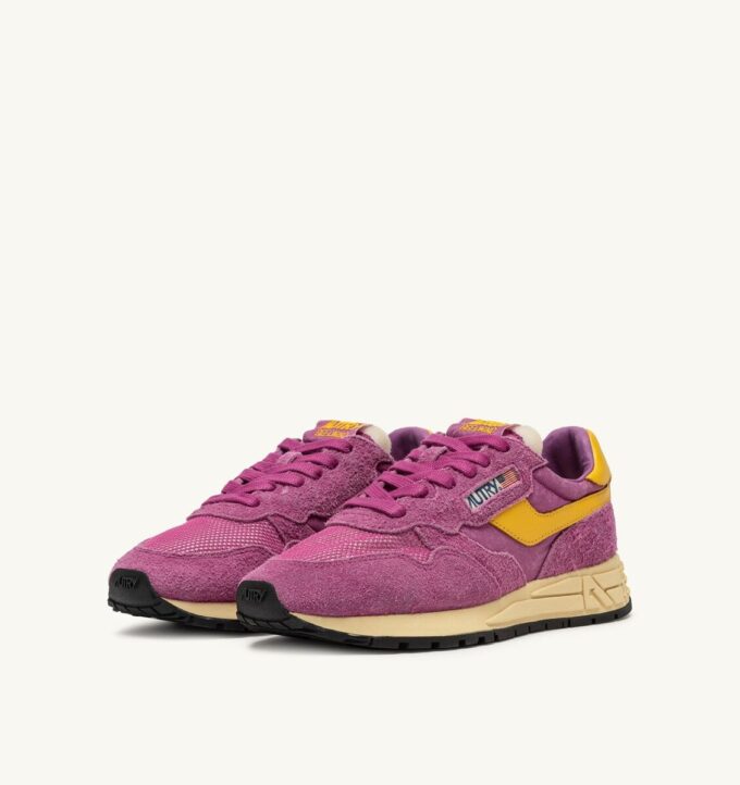 REELWIND LOW SNEAKERS IN ROSÈ SORBET AND CALENDULA SUEDE AND NYLON