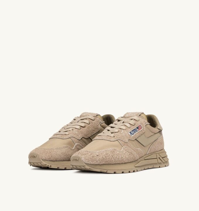 REELWIND LOW SNEAKERS IN SAFARI NYLON AND SUEDE