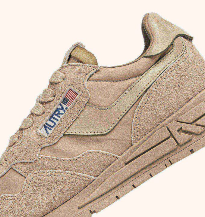 REELWIND LOW SNEAKERS IN SAFARI NYLON AND SUEDE