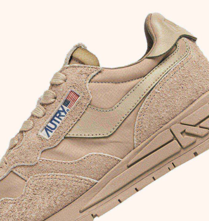 REELWIND LOW SNEAKERS IN SAFARI NYLON AND SUEDE