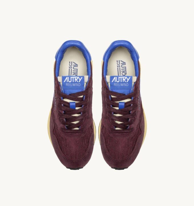 REELWIND LOW SNEAKERS IN TAUPE AND VICTORIA BLUE SUEDE AND MESH