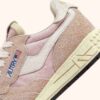 REELWIND LOW SNEAKERS IN WHITE AND POWDER PINK NYLON AND SUEDE