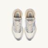 REELWIND LOW SNEAKERS IN WHITE NYLON AND SILVER TONE METALIZED LEATHER