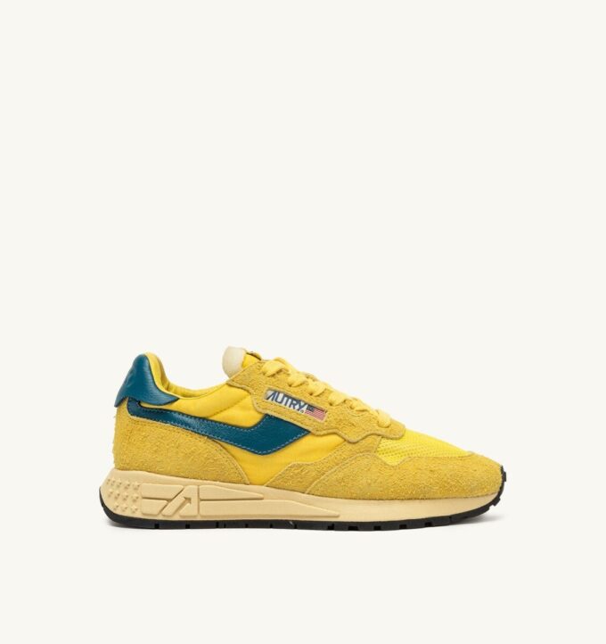 REELWIND LOW SNEAKERS IN YELLOW AND CORSAIR SUEDE AND NYLON