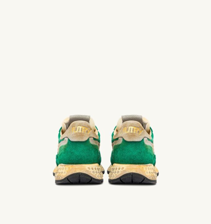 REELWIND SUPER VINTAGE SNEAKERS IN GREEN NYLON AND SUEDE