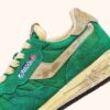 REELWIND SUPER VINTAGE SNEAKERS IN GREEN NYLON AND SUEDE