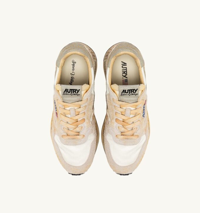 REELWIND SUPER VINTAGE SNEAKERS IN NATURAL NYLON AND SUEDE