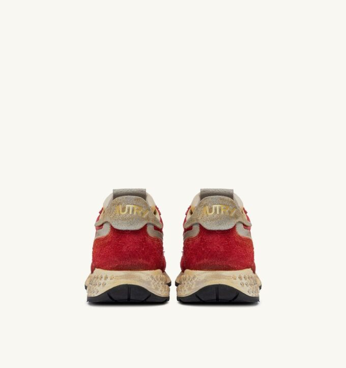 REELWIND SUPER VINTAGE SNEAKERS IN RED NYLON AND SUEDE