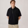 TONAL LOGO WAFFLE POLO MAN