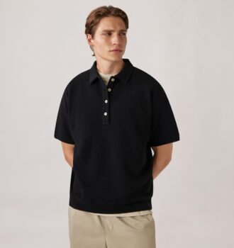 TONAL LOGO WAFFLE POLO MAN