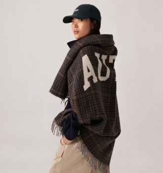 UNISEX CHECKED BLANKET WITH MAXI LOGO