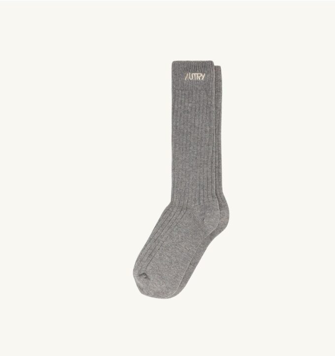 UNISEX RIBBED SOCKS WITH EMBROIDERED LOGO