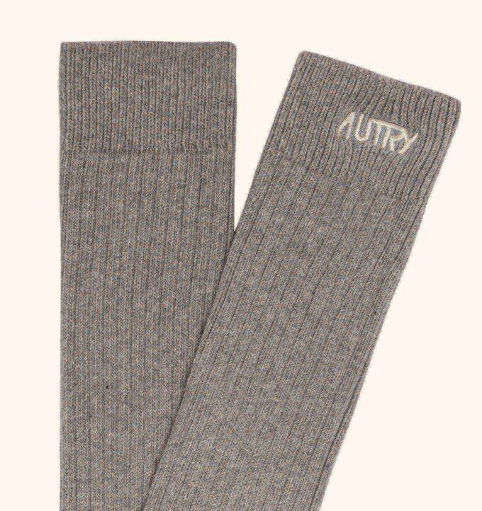UNISEX RIBBED SOCKS WITH EMBROIDERED LOGO