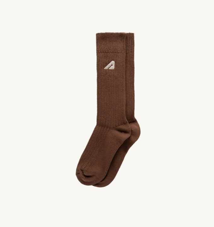 UNISEX SOCKS IN BROWN KNITTED COTTON