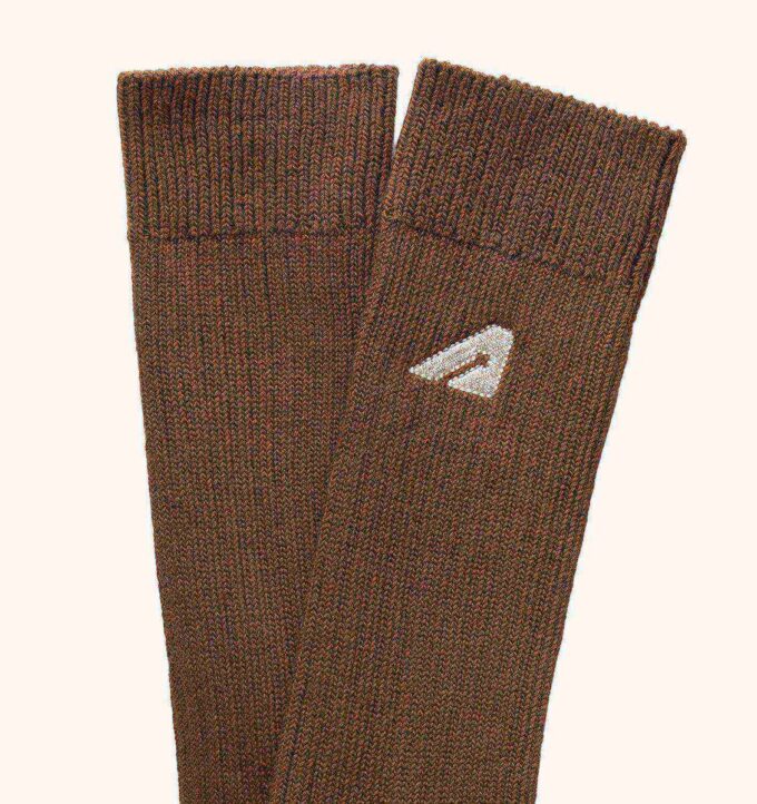 UNISEX SOCKS IN BROWN KNITTED COTTON