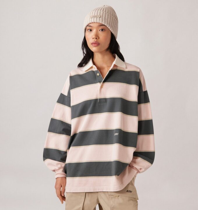 UNISEX STRIPED RUGBY POLO