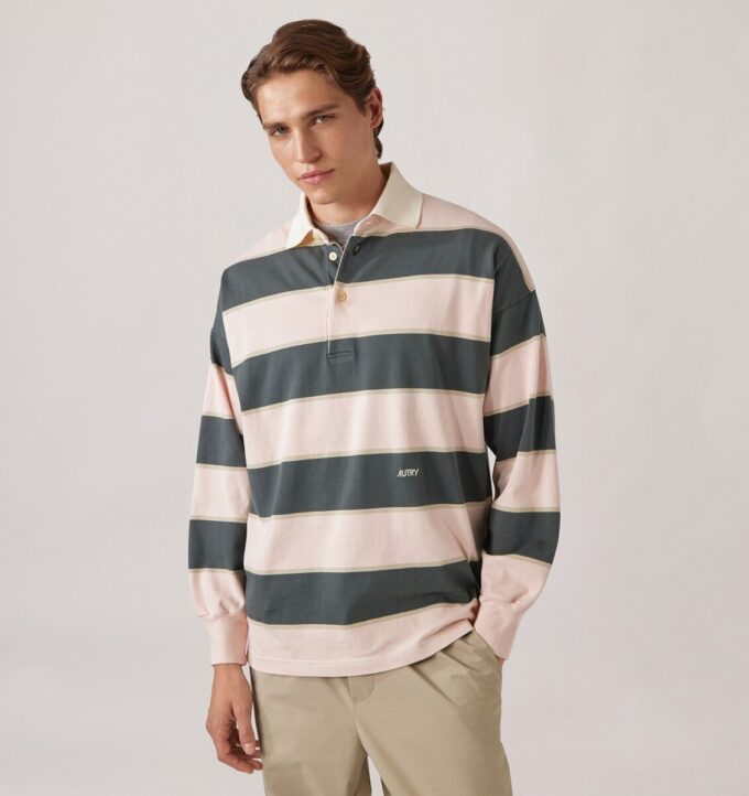 UNISEX STRIPED RUGBY POLO