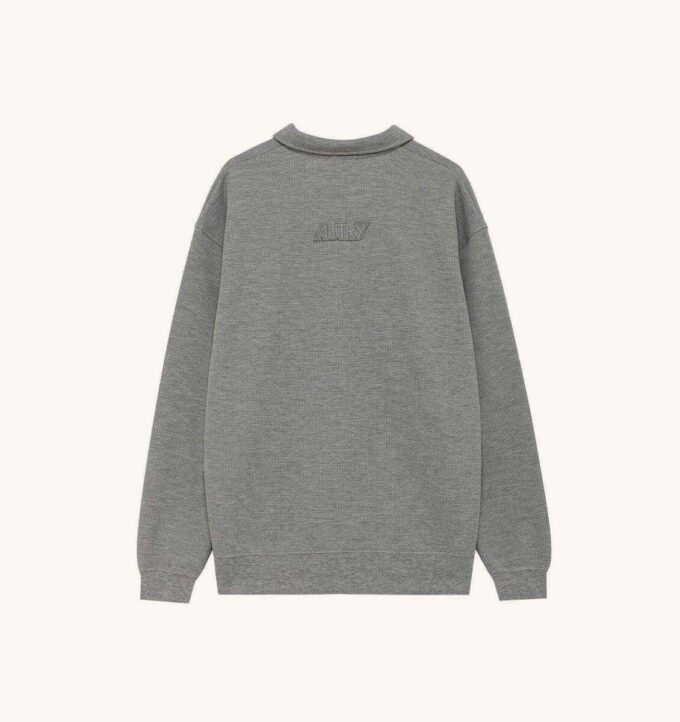 UNISEX TONAL LOGO WAFFLE LONG-SLEEVE POLO