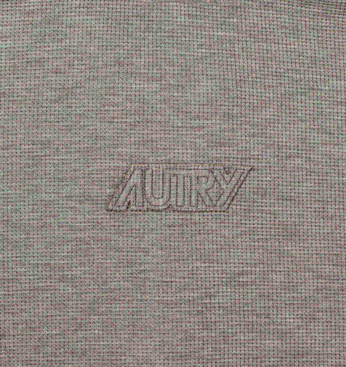 UNISEX TONAL LOGO WAFFLE LONG-SLEEVE POLO