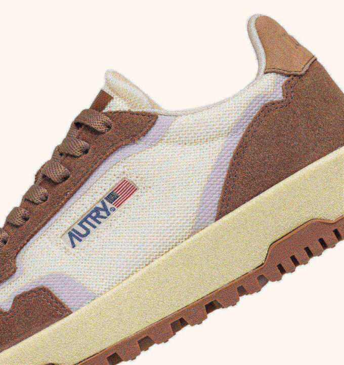 WILDPACE LOW SNEAKERS IN MESH AND SUEDE COLOR MARSHMALLOW AND CIGAR