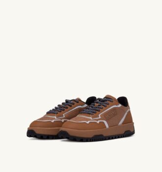 WILDPACE LOW SNEAKERS IN RIPSTOP NYLON AND LEATHER COLOR BROWN SUGAR AND REFLEX