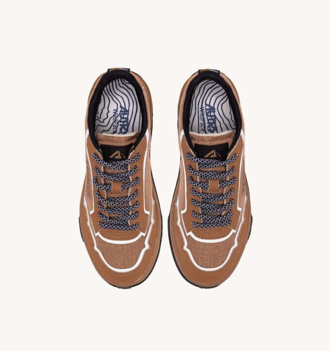 WILDPACE LOW SNEAKERS IN RIPSTOP NYLON AND LEATHER COLOR BROWN SUGAR AND REFLEX WILDPACE LOW SNEAKERS IN RIPSTOP NYLON AND LEATHER COLOR BROWN SUGAR AND REFLEX