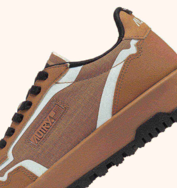 WILDPACE LOW SNEAKERS IN RIPSTOP NYLON AND LEATHER COLOR BROWN SUGAR AND REFLEX