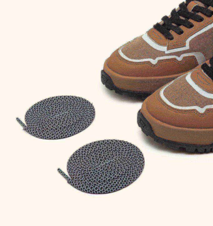 WILDPACE LOW SNEAKERS IN RIPSTOP NYLON AND LEATHER COLOR BROWN SUGAR AND REFLEX