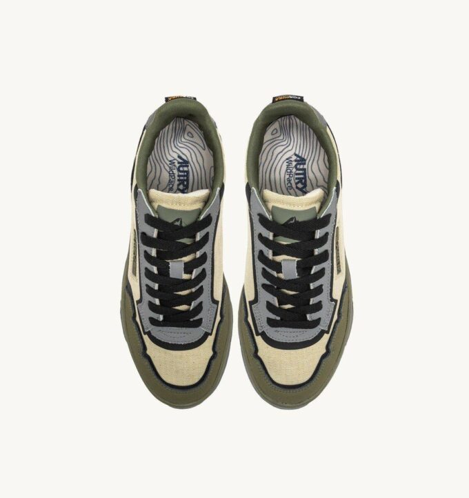 WILDPACE LOW SNEAKERS IN RIPSTOP NYLON AND LEATHER COLOR CASTLE WALL AND TITANIUM WILDPACE LOW SNEAKERS IN RIPSTOP NYLON AND LEATHER COLOR CASTLE WALL AND TITANIUM