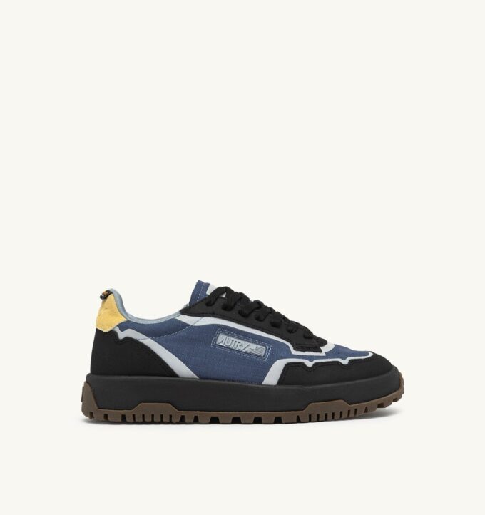 WILDPACE LOW SNEAKERS IN RIPSTOP NYLON AND LEATHER COLOR DARK BLUE AND BLACK