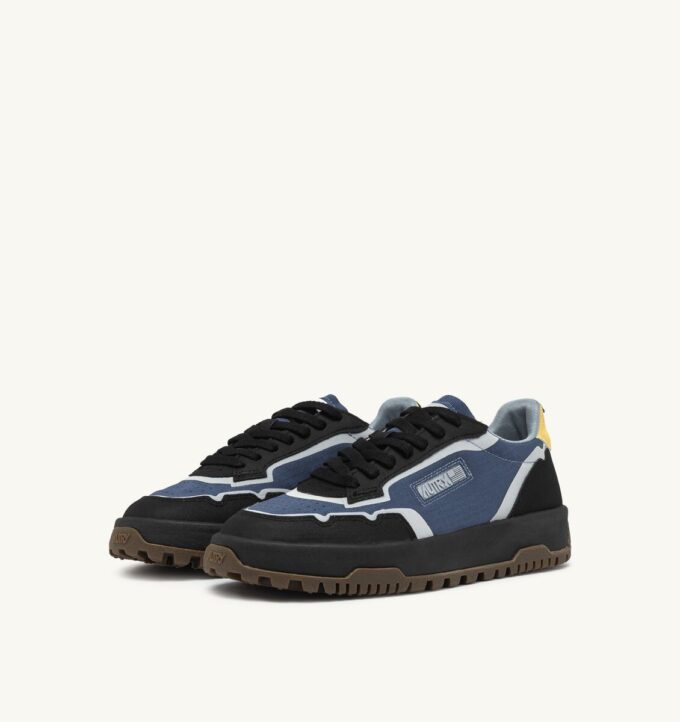 WILDPACE LOW SNEAKERS IN RIPSTOP NYLON AND LEATHER COLOR DARK BLUE AND BLACK