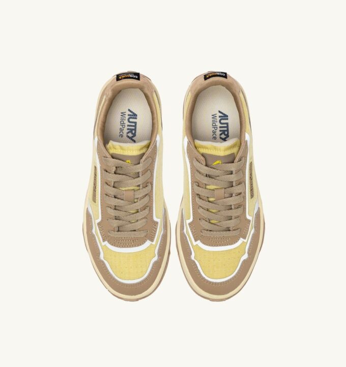 WILDPACE LOW SNEAKERS IN RIPSTOP NYLON AND LEATHER COLOR LEMON GRASS AND INCENSE