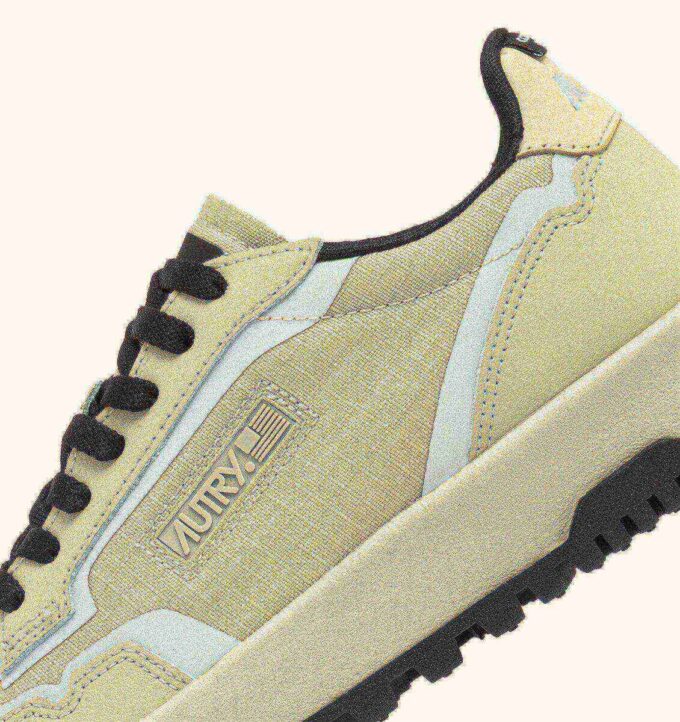 WILDPACE LOW SNEAKERS IN RIPSTOP NYLON AND LEATHER COLOR TIDAL FOAM AND REFLEX