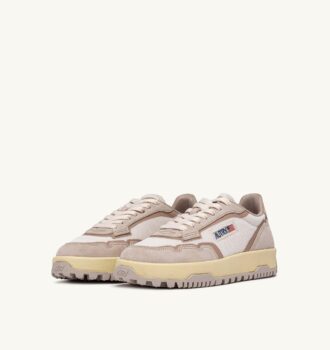 WILDPACE LOW SNEAKERS IN WHISPER WHITE AND SAND MESH AND SUEDE