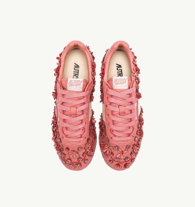 WINDSPIN FLOWERS SNEAKERS IN LOBSTER BISQUE LEATHER