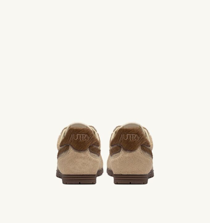WINDSPIN SNEAKERS IN BEIGE AND BROWN PONY HAIR EFFECT