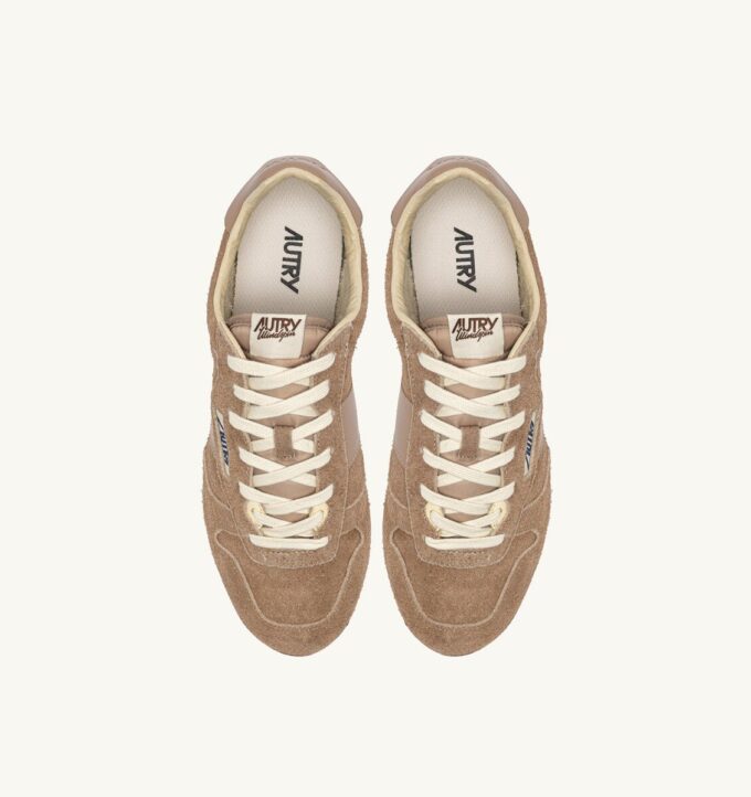 WINDSPIN SNEAKERS IN PEANUT SUEDE AND LEATHER