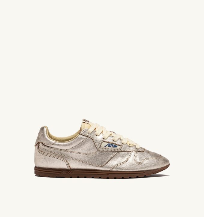 WINDSPIN SNEAKERS IN PLATINUM LAMINATED LEATHER