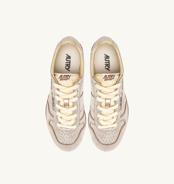 WINDSPIN SNEAKERS IN PLATINUM LAMINATED LEATHER