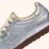 WINDSPIN SNEAKERS IN SILVER TONE LAMINATED LEATHER